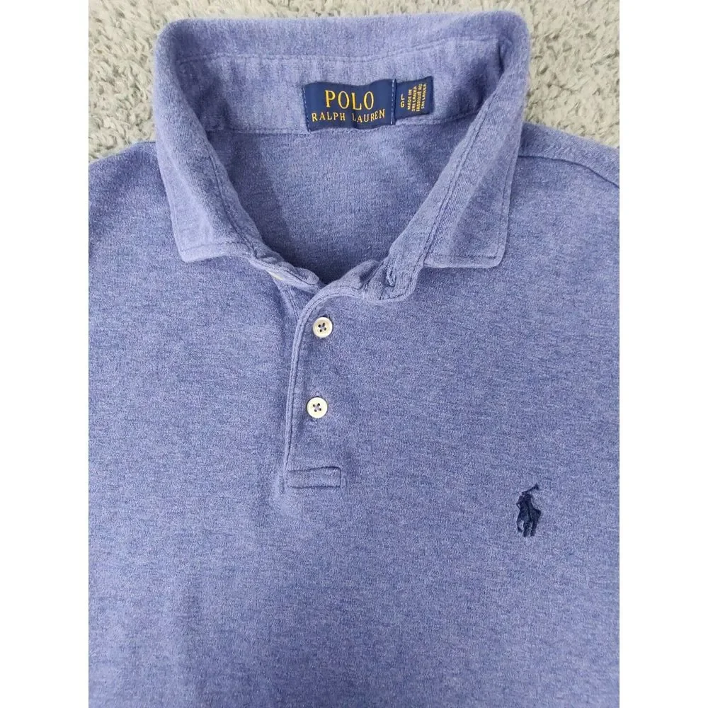 Polo Ralph Lauren Polo‎ Shirt Men's L Blue Pony Large Cotton Short Sleeve